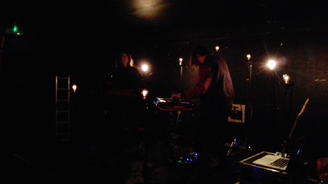 meadowlark 10 image gif showing them on stage with the light array flashing in time with the music