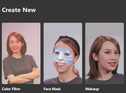 screenshot of some of the metaspark ar templates